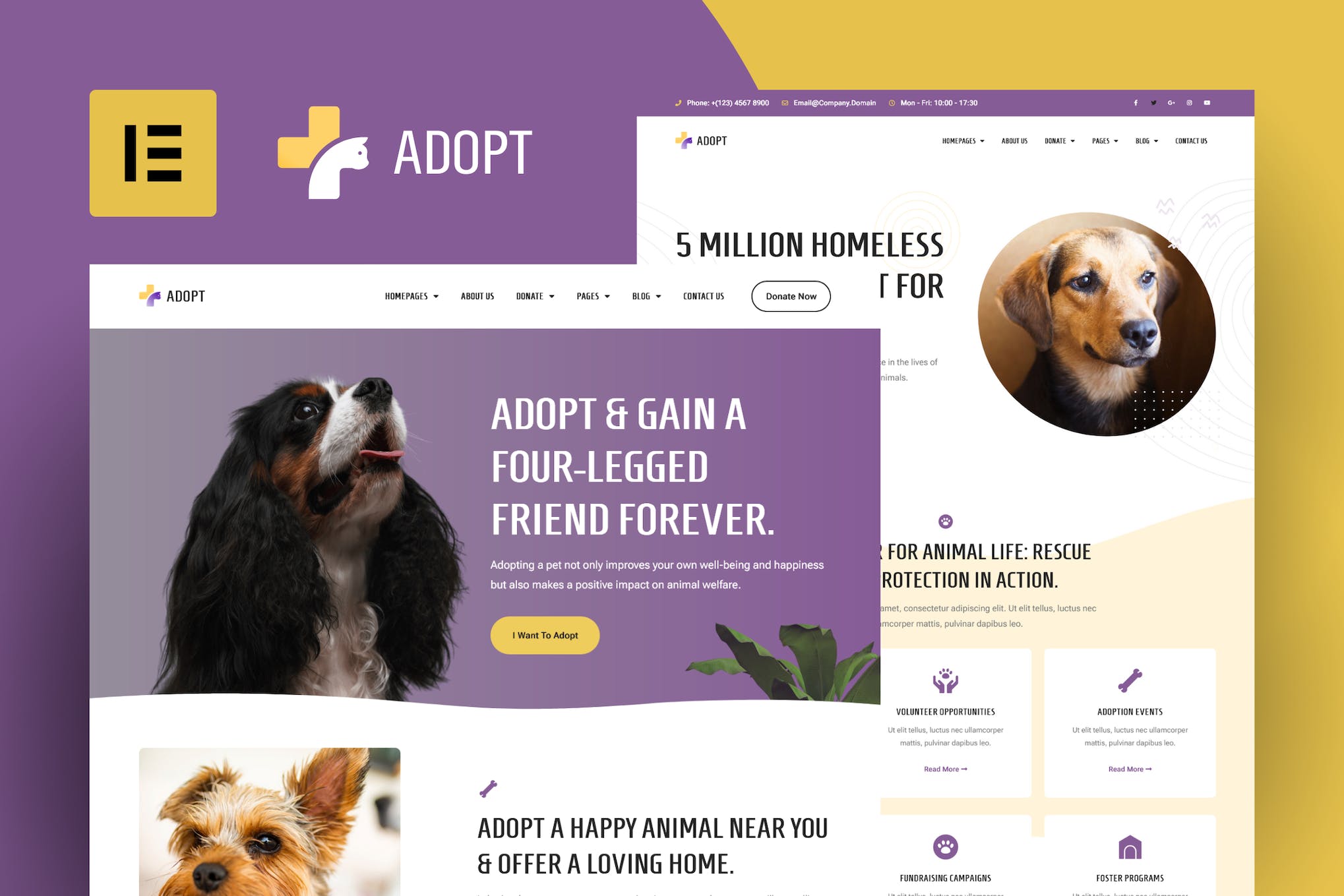 Adopt- Adoption Service and Charity Elementor Template Kit