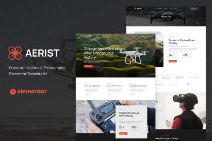 Aerist- Drone Aerial Video and Photography Elementor Template Kit
