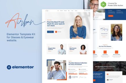 Airban- Glasses and Eyewear Elementor Template Kit