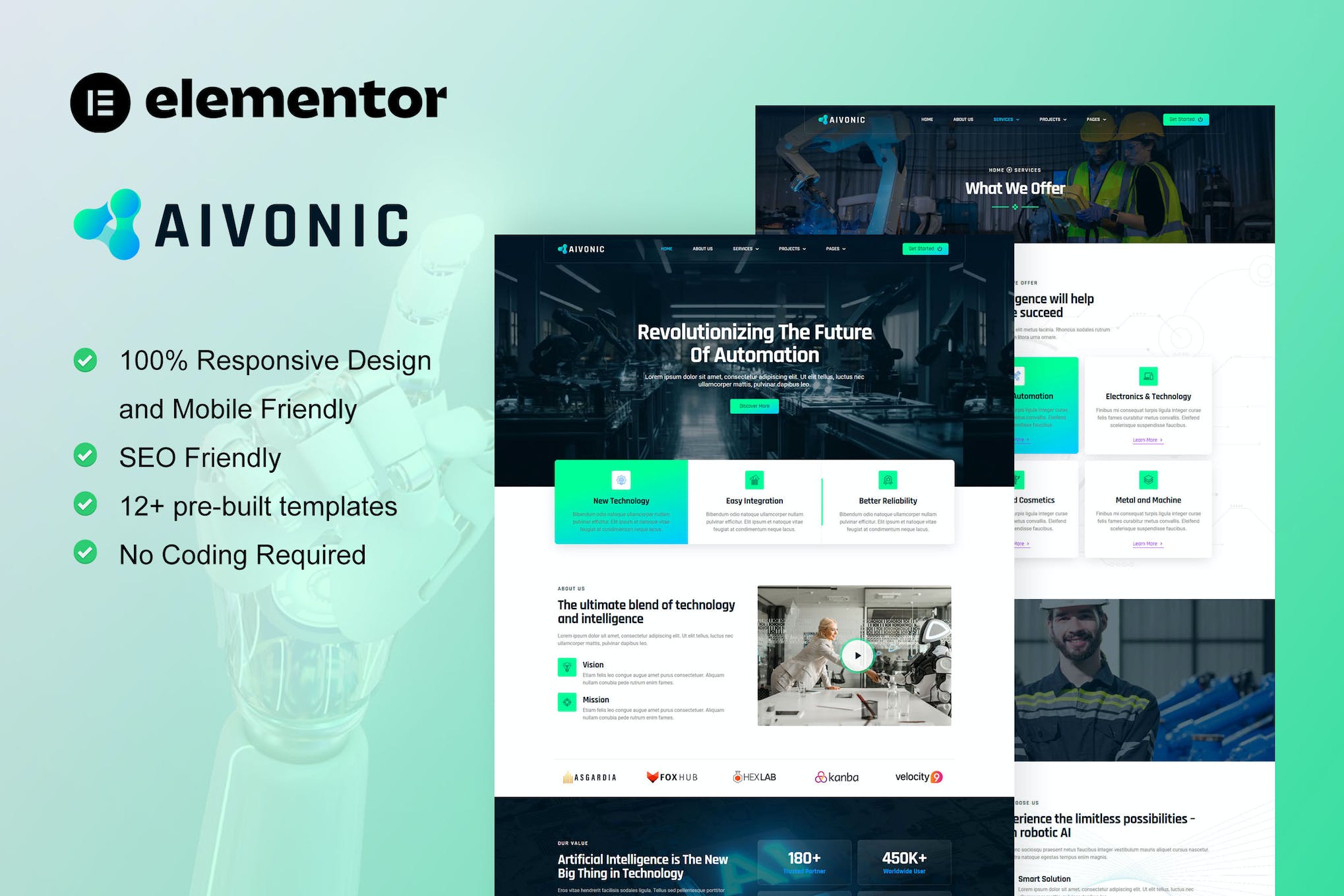 Aivonic- AI and Robotics Elementor Pro Template Kit