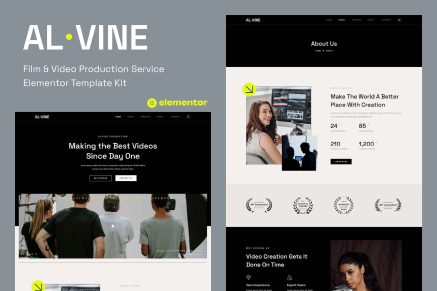 Alvine- Film and Video Production Service Elementor Template Kit