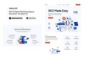 Analog – SEO & Digital Marketing Agency Elementor Template Kit