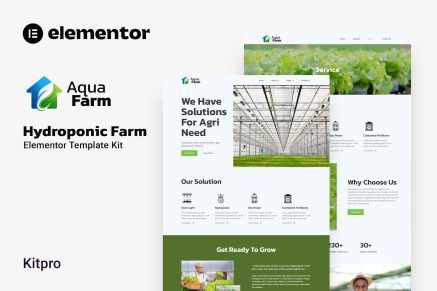 Aquafarm- Hydroponic Farm Elementor Template Kit