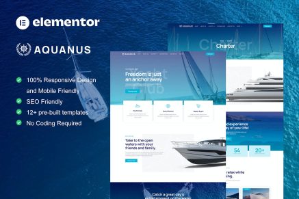 Aquanus- Yacht Club and Boat Rental Elementor Template Kit
