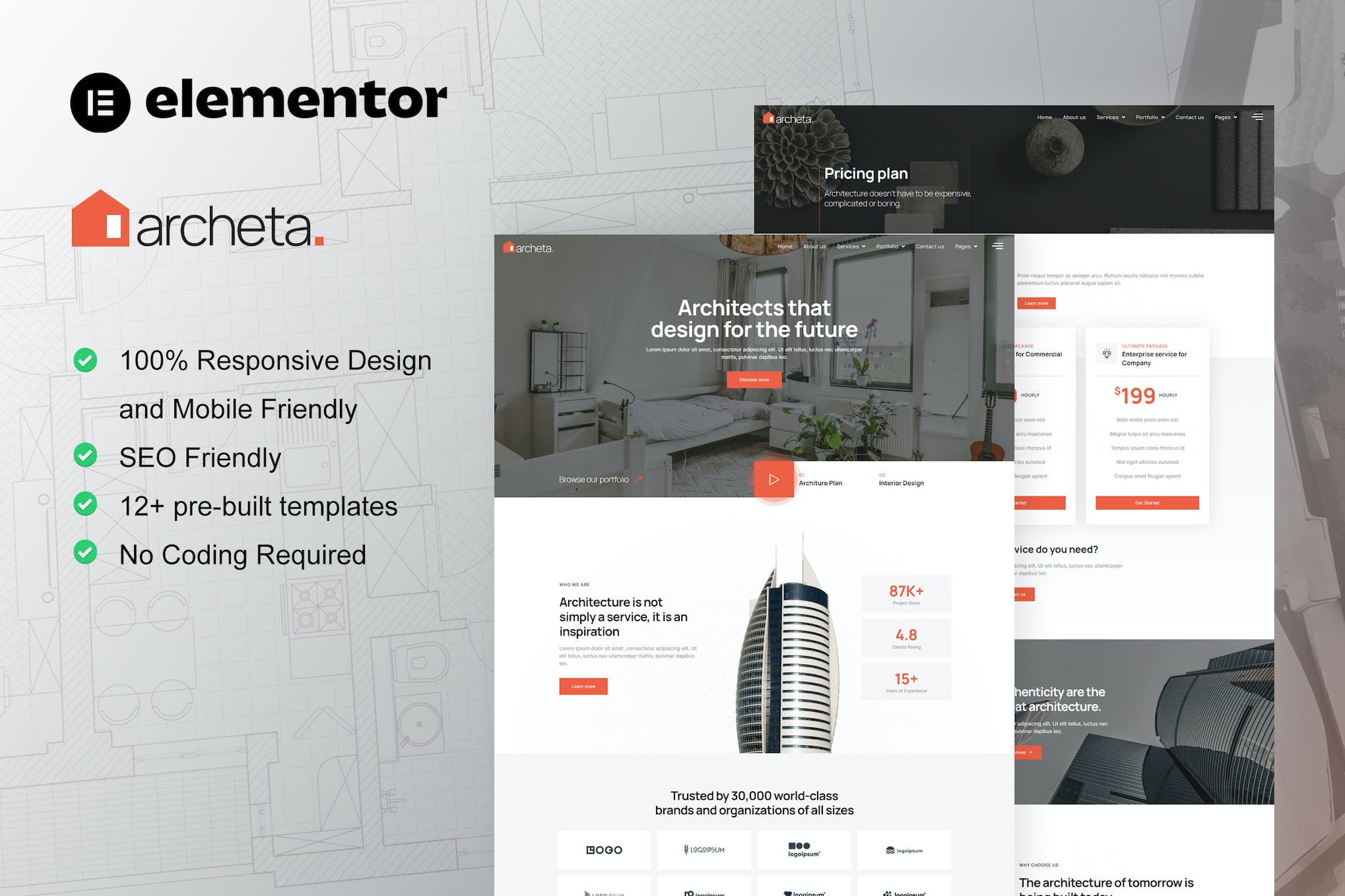 Archeta- Architecture and Construction Service Elementor Template Kit
