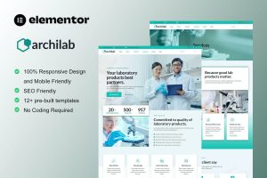 ArchiLab – Research & Laboratory Elementor Template Kit