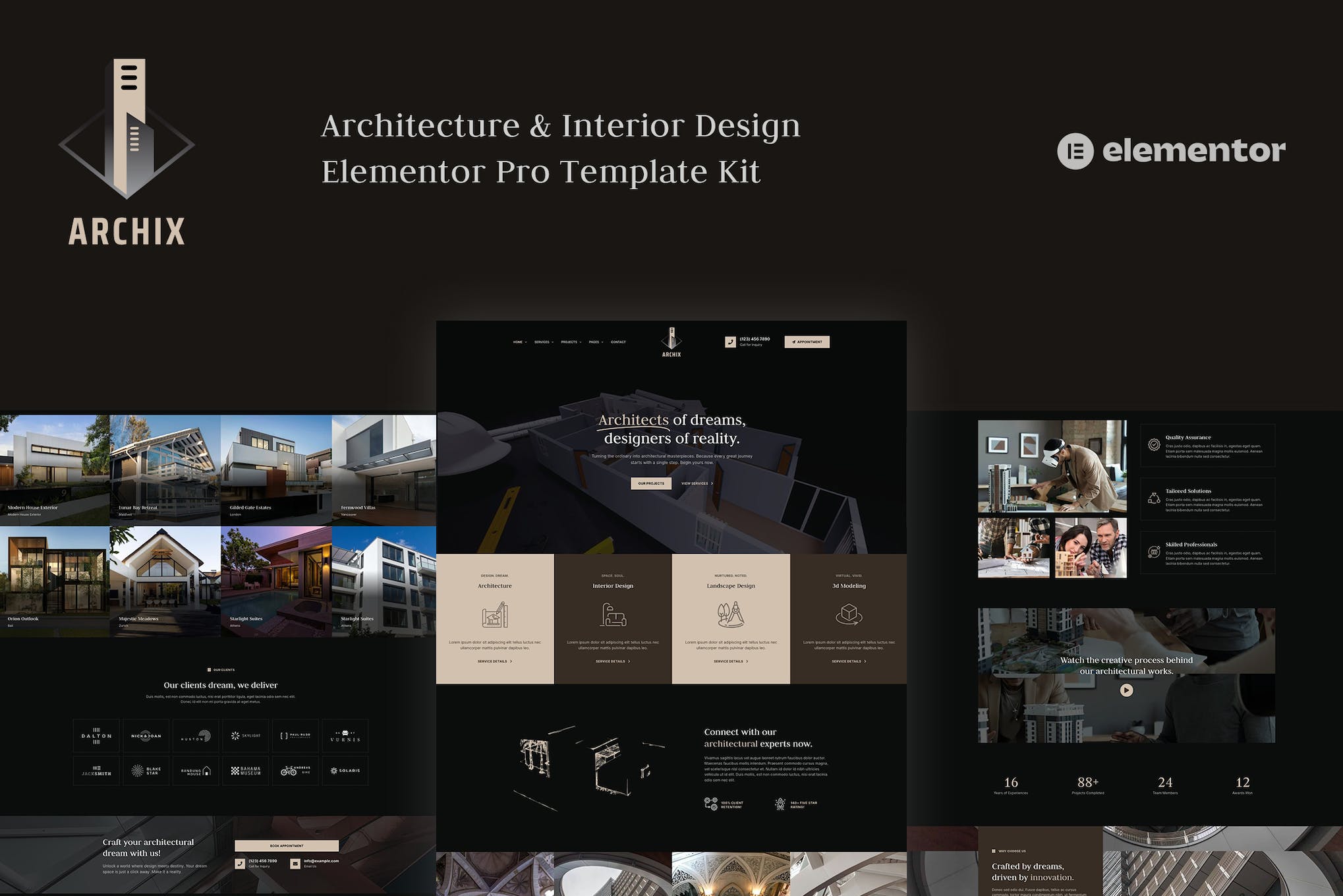 Archix- Architecture and Interior Design Elementor Pro Template Kit