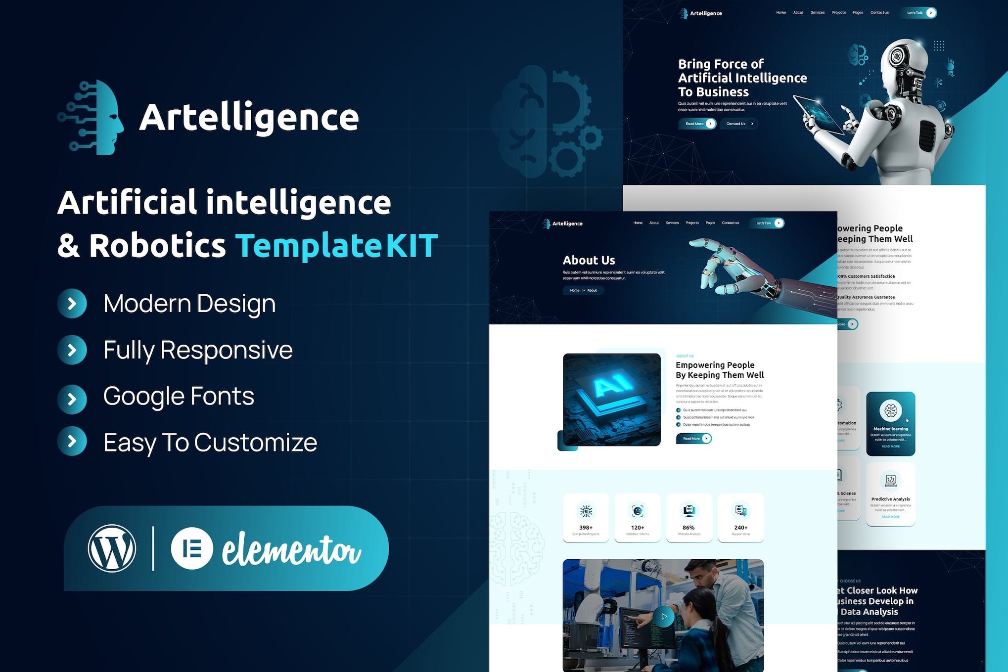 Artelligence- AI and Robotics Elementor Template Kit