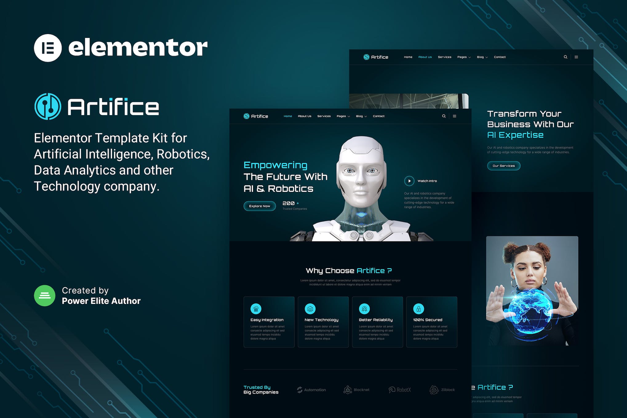 Artifice- AI and Robotics Elementor Template Kit