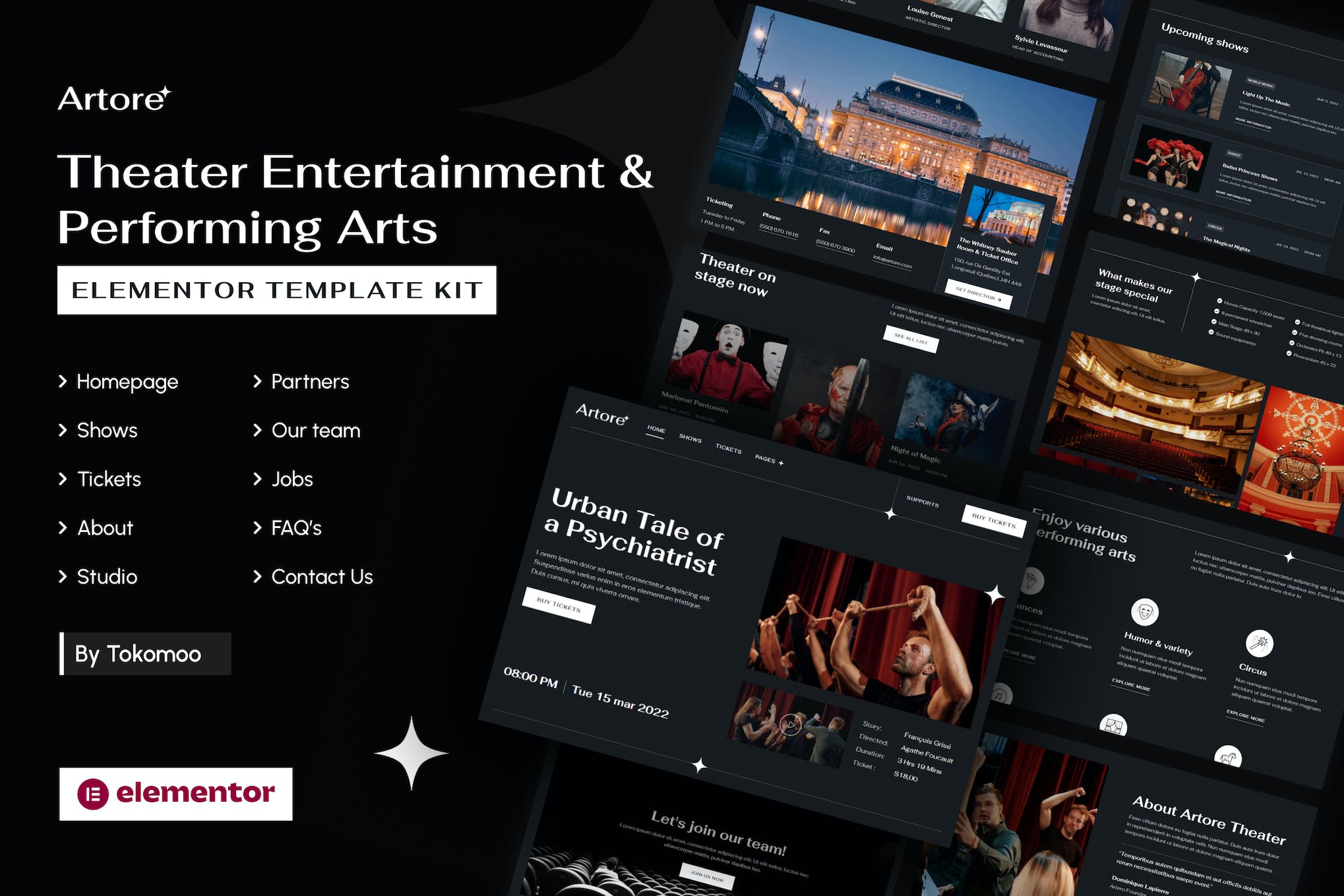 Artore- Theater Entertainment and Performing Arts Elementor Template Kit