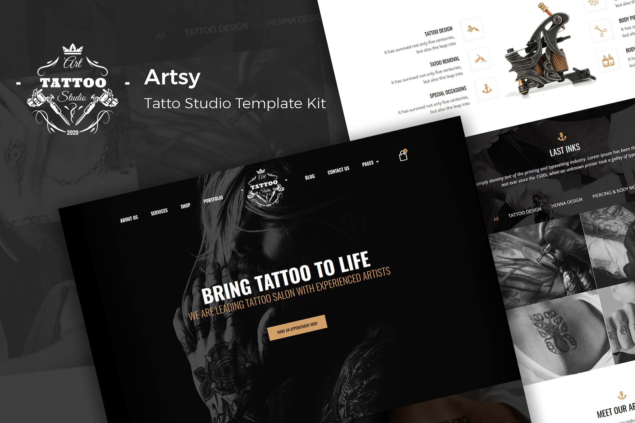 Artsy- Tattoo Studio Elementor Template Kit