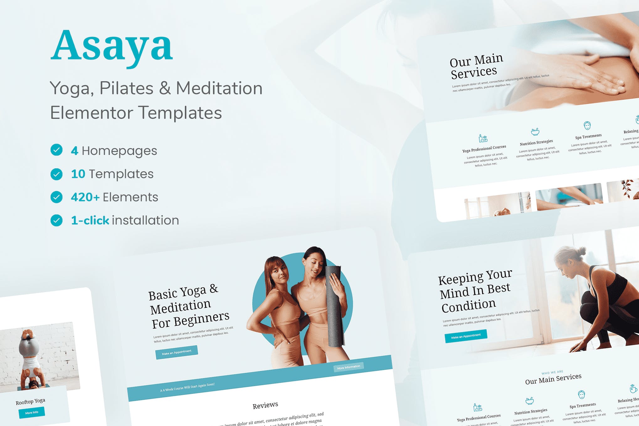 Asaya- Yoga and Meditation Elementor Kit