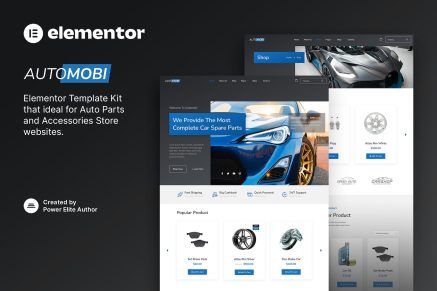 Automobi- Auto Parts Store and Accessories Elementor Template Kit