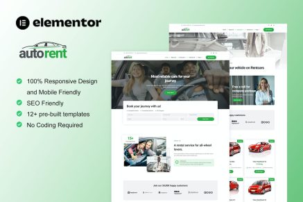 AutoRent- Car Rental Service Elementor Template Kit