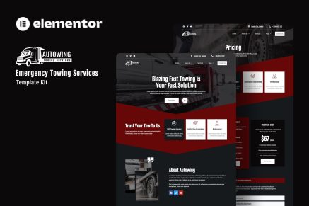 Autowing- Emergency Towing Service Elementor Template Kit