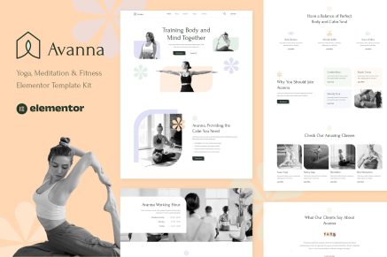 Avanna- Yoga, Meditation and Fitness Elementor Template Kit