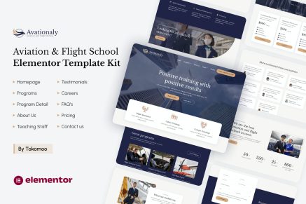 Aviationaly- Aviation and Flight School Elementor Template Kit