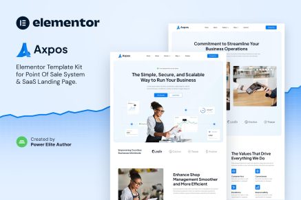 Axpos- Point Of Sale Software and SaaS Landing Page Elementor Template Kit