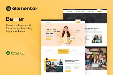 Bazzer- Influencer Marketing Agency Elementor Template Kit