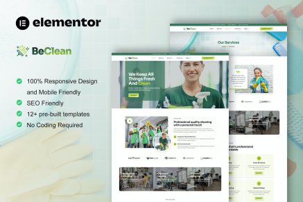 BeClean- Cleaning Service Company Elementor Pro Template Kit
