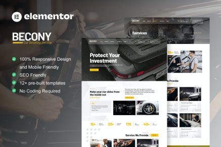 Becony- Car Detailing Services and Car Repair Elementor Template Kit