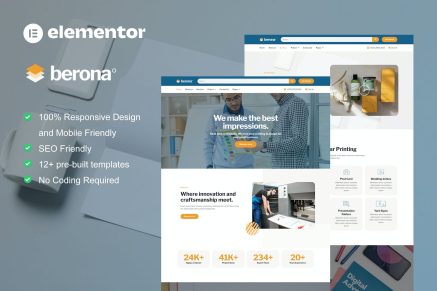 Berona- Printing and Design Service Elementor Template Kit
