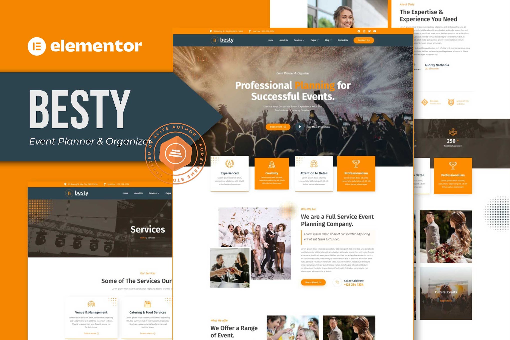 Besty- Event Planner and Organizer Elementor Template Kit