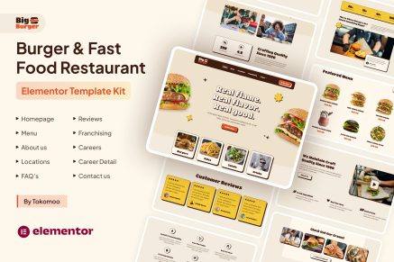 BigBurger- Burger and Fast Food Restaurant Elementor Template Kit