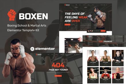 Boxen- Boxing School and Martial Arts Elementor Template Kit