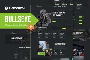 Bullseye – Shooting Range & Gun Club Elementor Template Kit