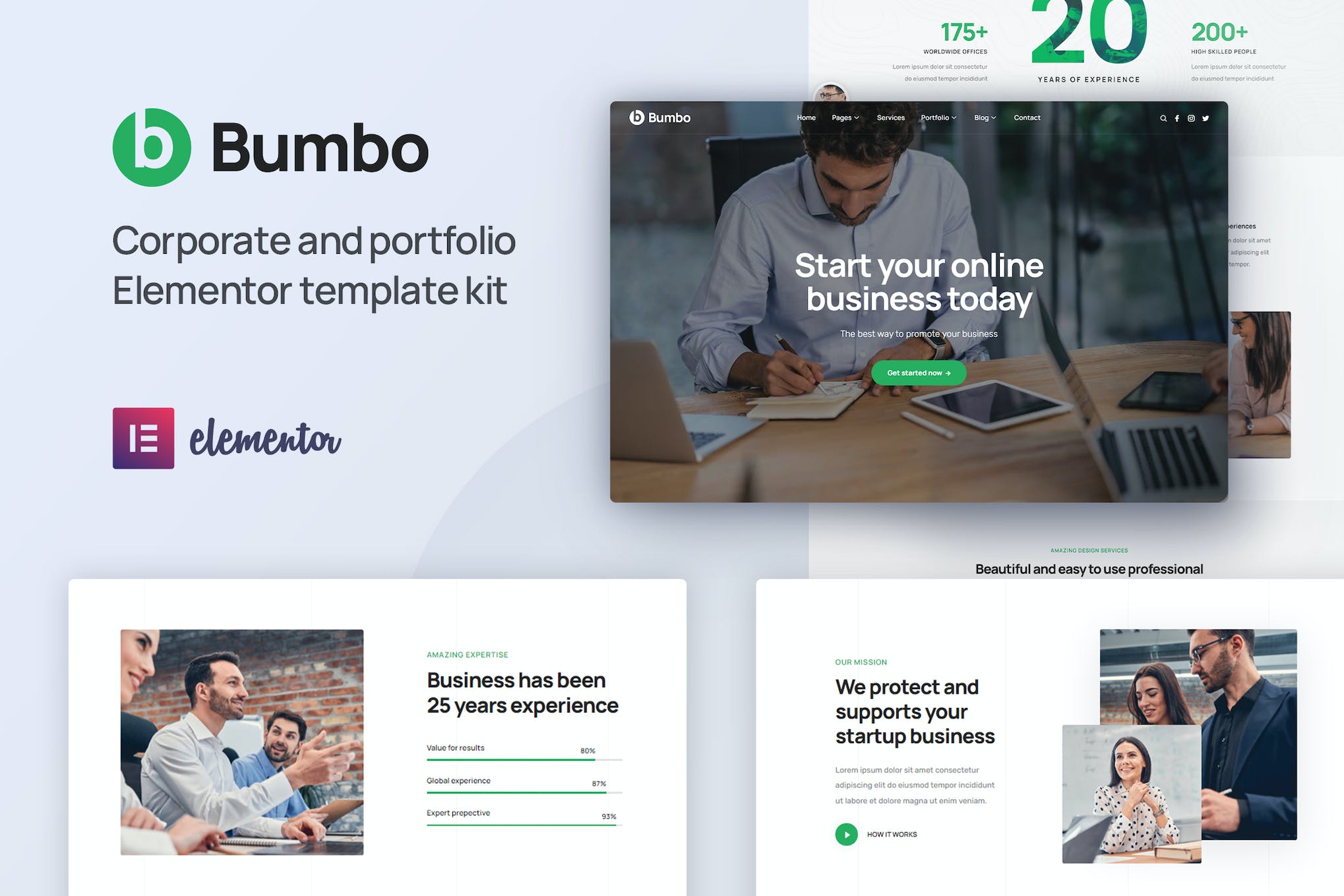 Bumbo- Business and Startup Portfolio Elementor Template Kit