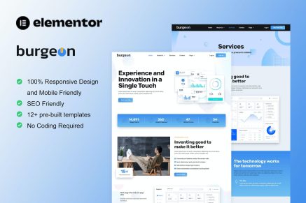 Burgeon- Tech Startup Business Elementor Template Kit