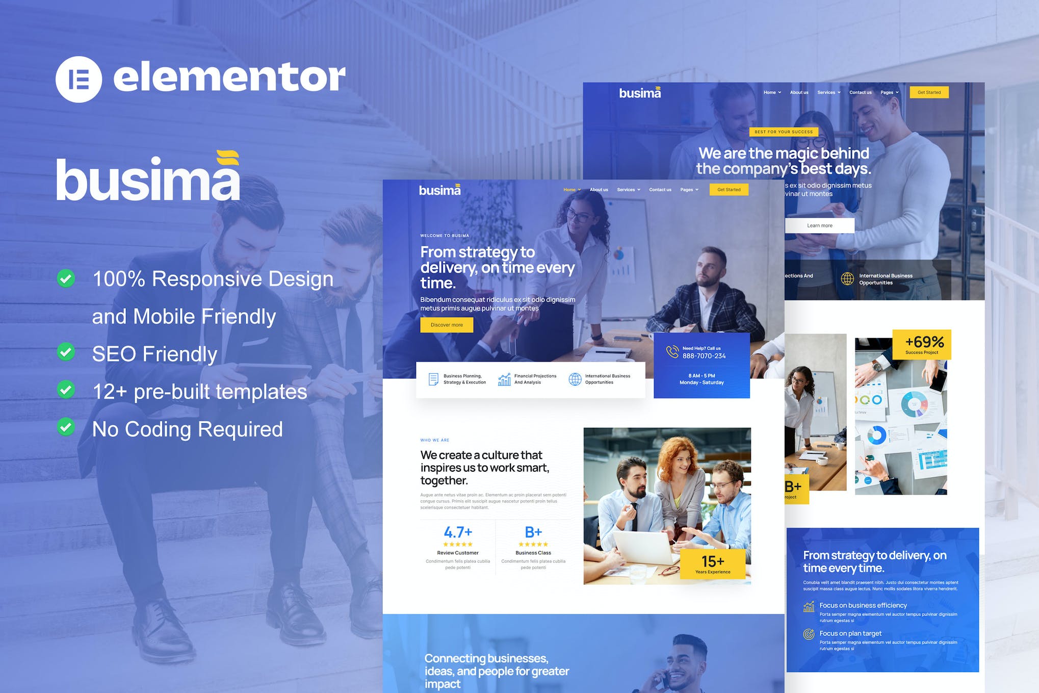 Busima- Business Consultant Elementor Template Kit