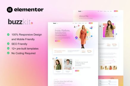 Buzzkit- Influencer and Creative Agency Elementor Template Kit