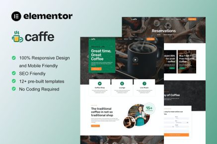 Caffe- Coffee Shop and Cafe Elementor Template Kit