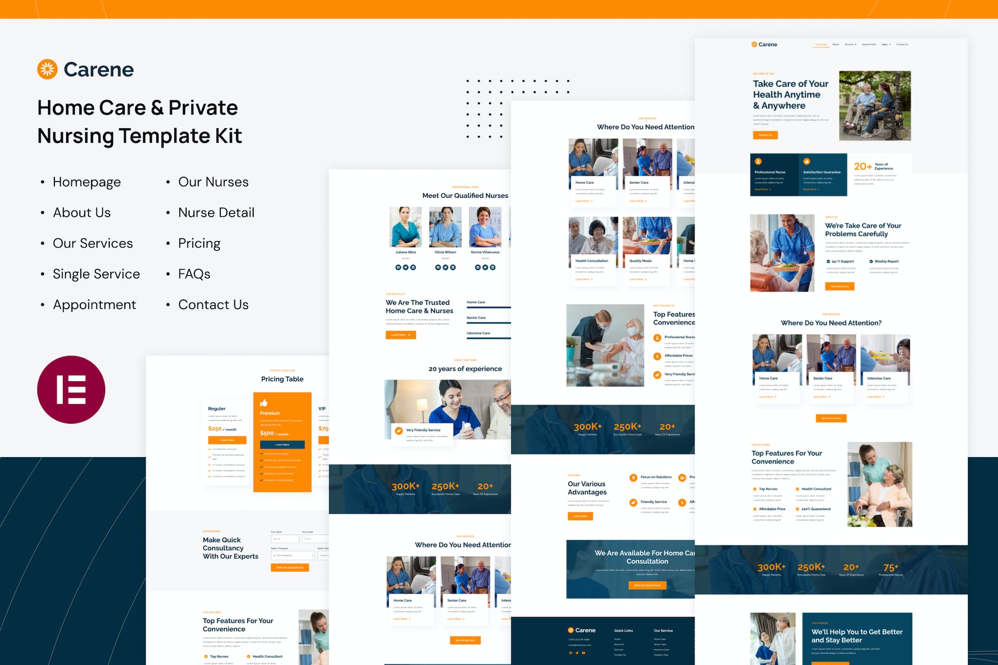 Carene- Home Care and Private Nursing Services Elementor Pro Template Kit