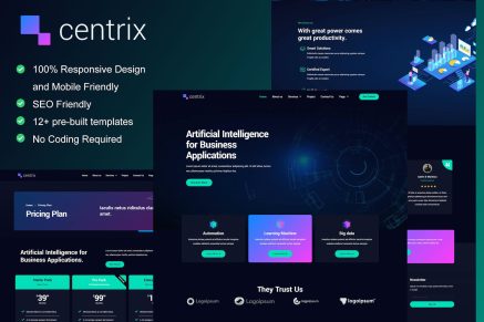 Centrix- Artificial Intelligence and Technology Services Elementor Template Kit