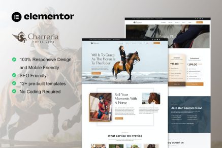 Charreria- Horse Riding Club Elementor Template Kit
