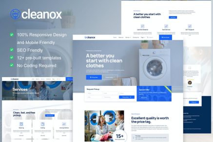 Cleanox- Laundry Service Elementor Template Kit