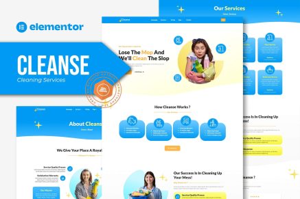 Cleanse- Cleaning Services Elementor Template Kit