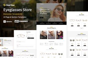 ClearView – Eyeglasses & Eyewear Store WooCommerce Elementor Template Kit