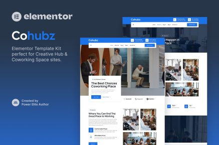 Cohubz- Creative Hub and Coworking Space Elementor Template Kit