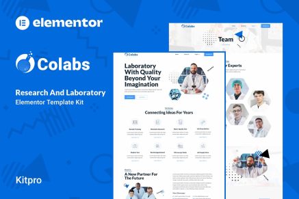 Colabs- Research and Laboratory Elementor Template Kit