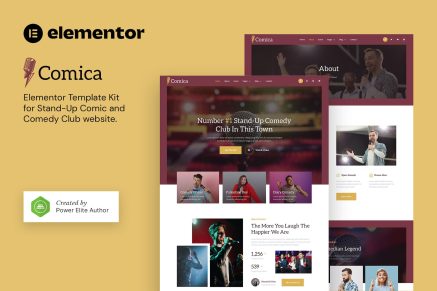 Comica- Stand- Up Comic and Comedy Club Elementor Template Kit