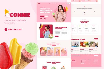 Connie- Ice Cream Shop Elementor Template Kit