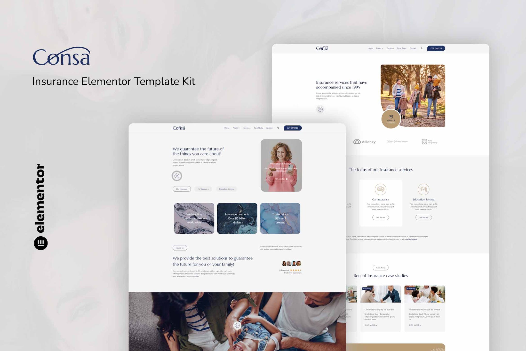 Consa- Insurance Elementor Template Kit