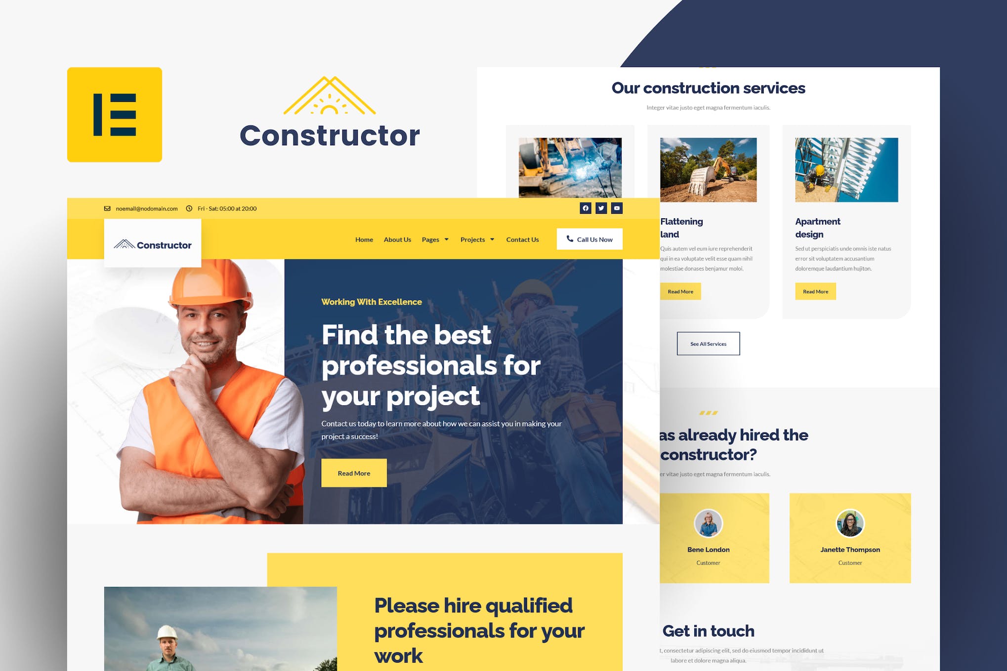 Constructor- Construction and Repair Elementor Template Kit