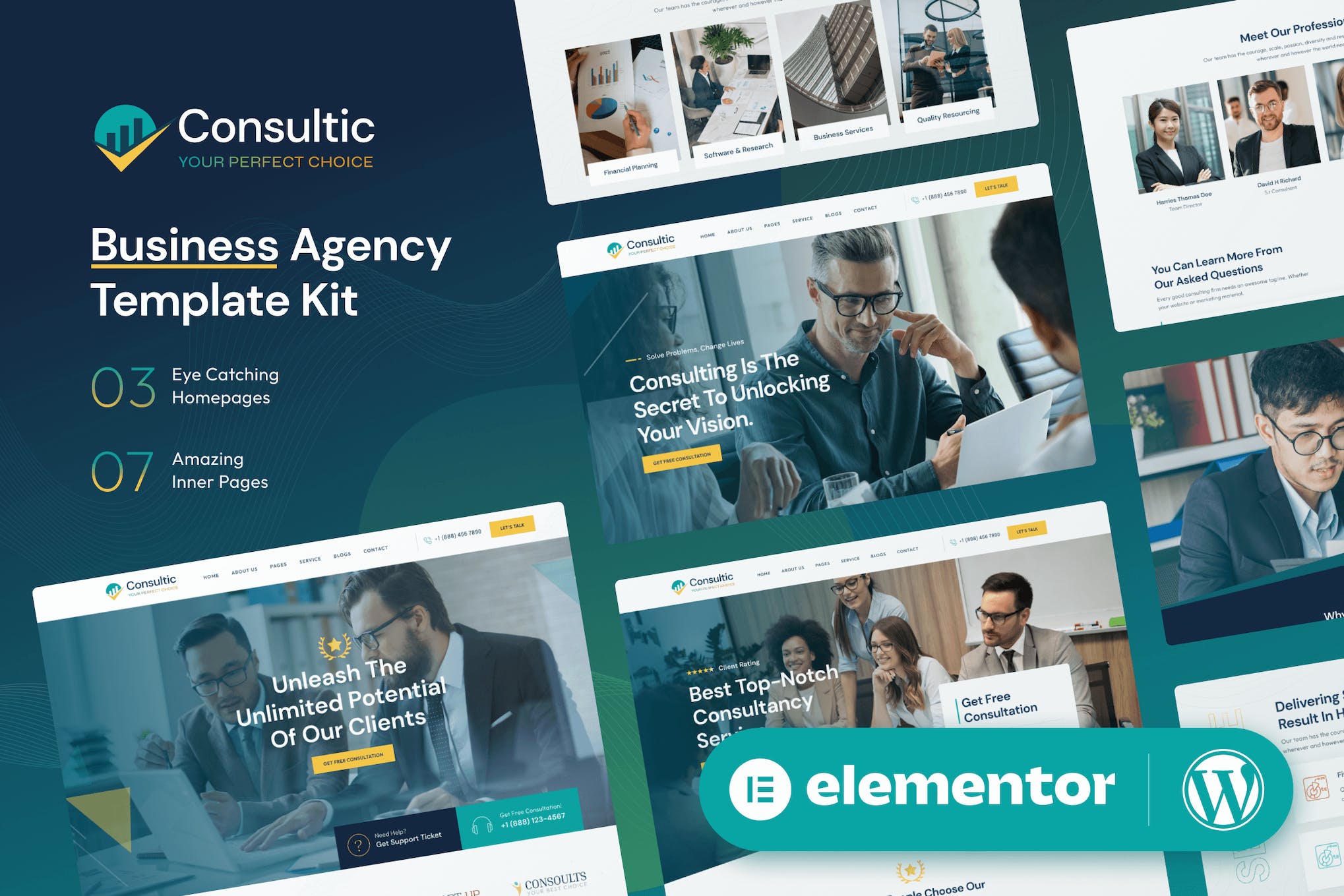 Consultic- Business Agency Elementor Template Kit