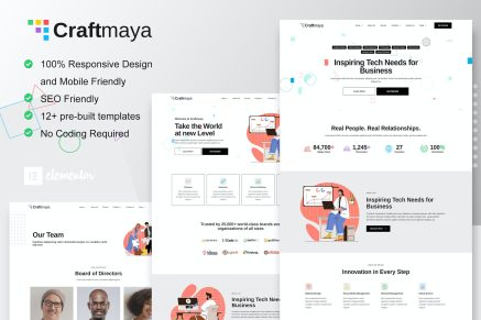 CraftMaya- IT Solutions and Services Company Elementor Template Kit