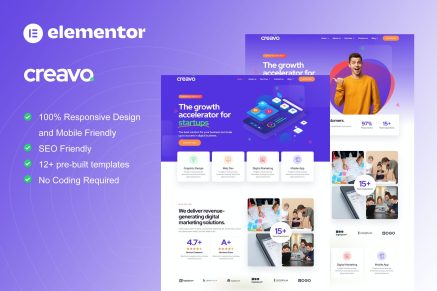 Creavo- Creative Agency and Digital Marketing Elementor Template Kit